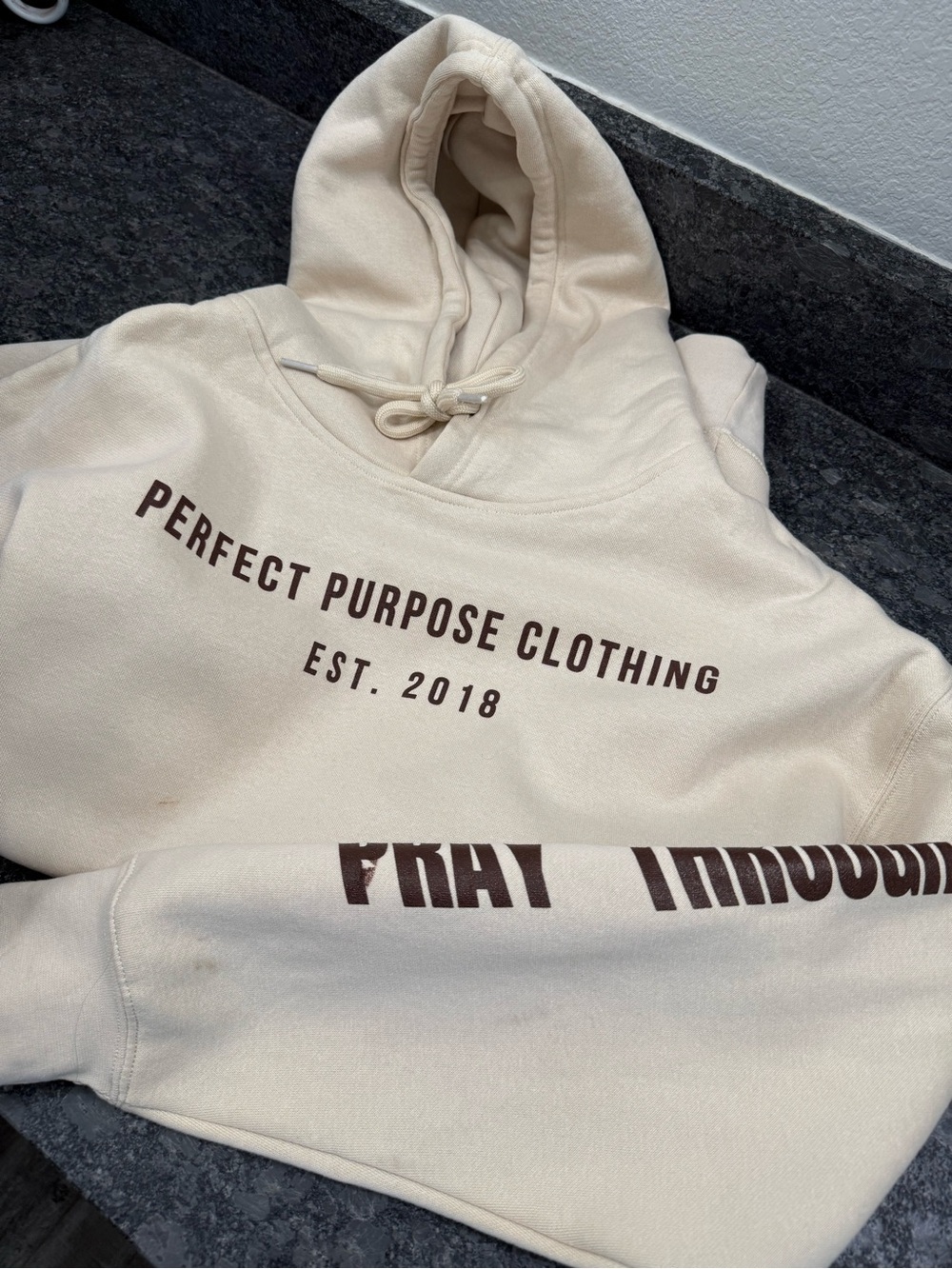 Men’s Faith Inspired Cream Hoodie